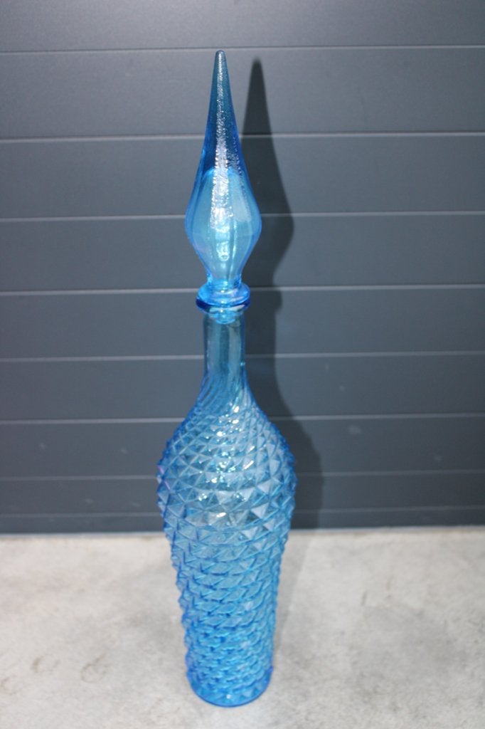 Ancienne carafe Rossini Empoli blue diamond genie carafe, Antiquités & Art, Enlèvement