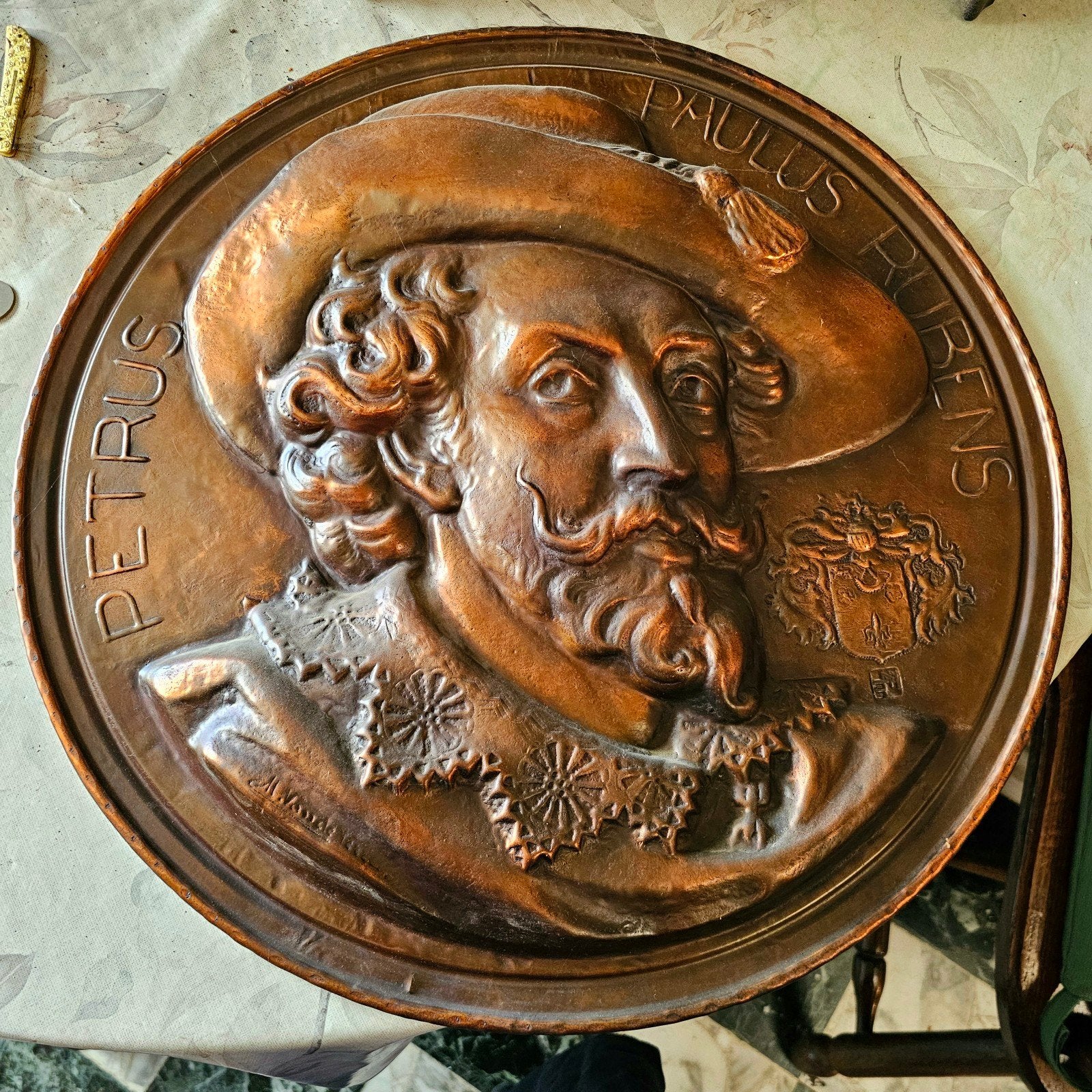 koperen schotel, Antiek en Kunst, Ophalen, Koper