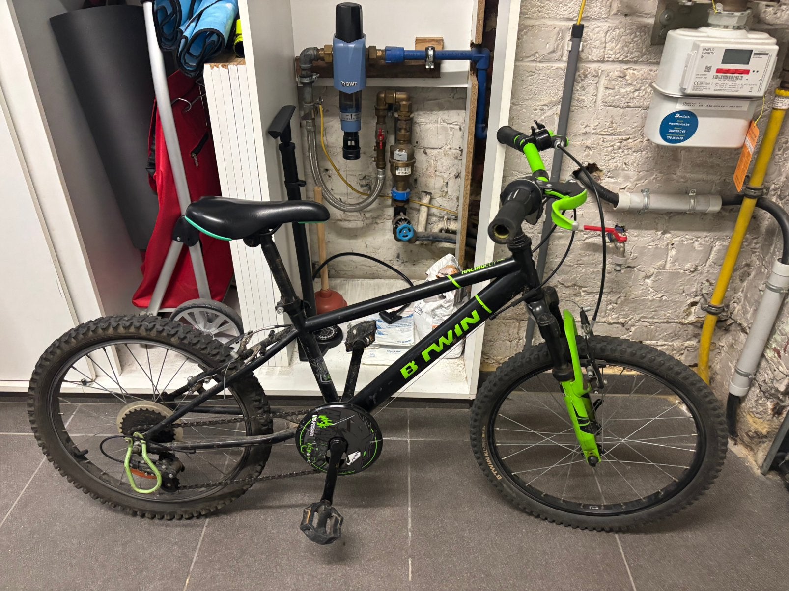 B’TWIN Mountainbike 24/26” – Zwart/Groen, Vélos & Vélomoteurs, Vélos | BMX & Freestyle, Enlèvement, Utilisé, Frein sur jante
