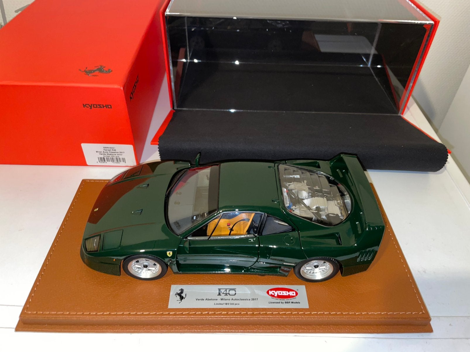 Ferrari F40 verde abetone 1/18 Kyosho licenced by BBR Models, Enlèvement ou Envoi, Comme neuf, Autres marques