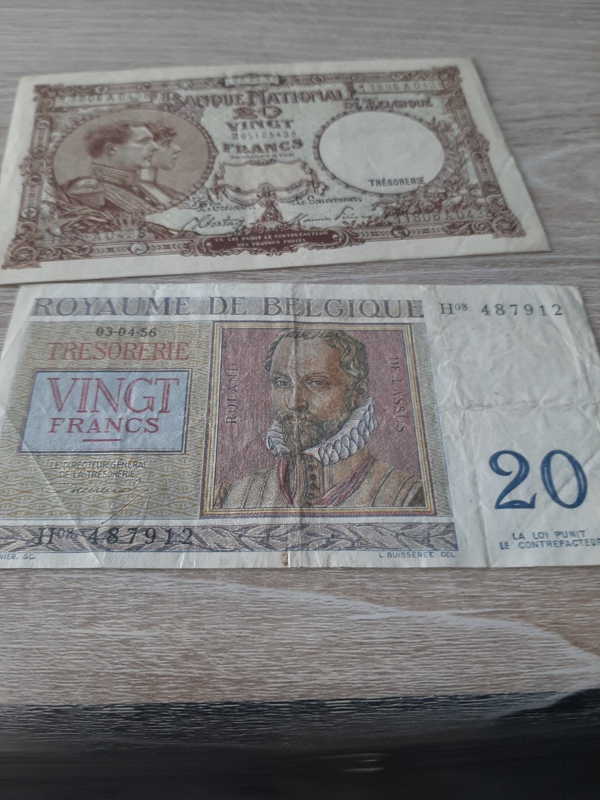 2 billets de 20fr, Postzegels en Munten, Ophalen