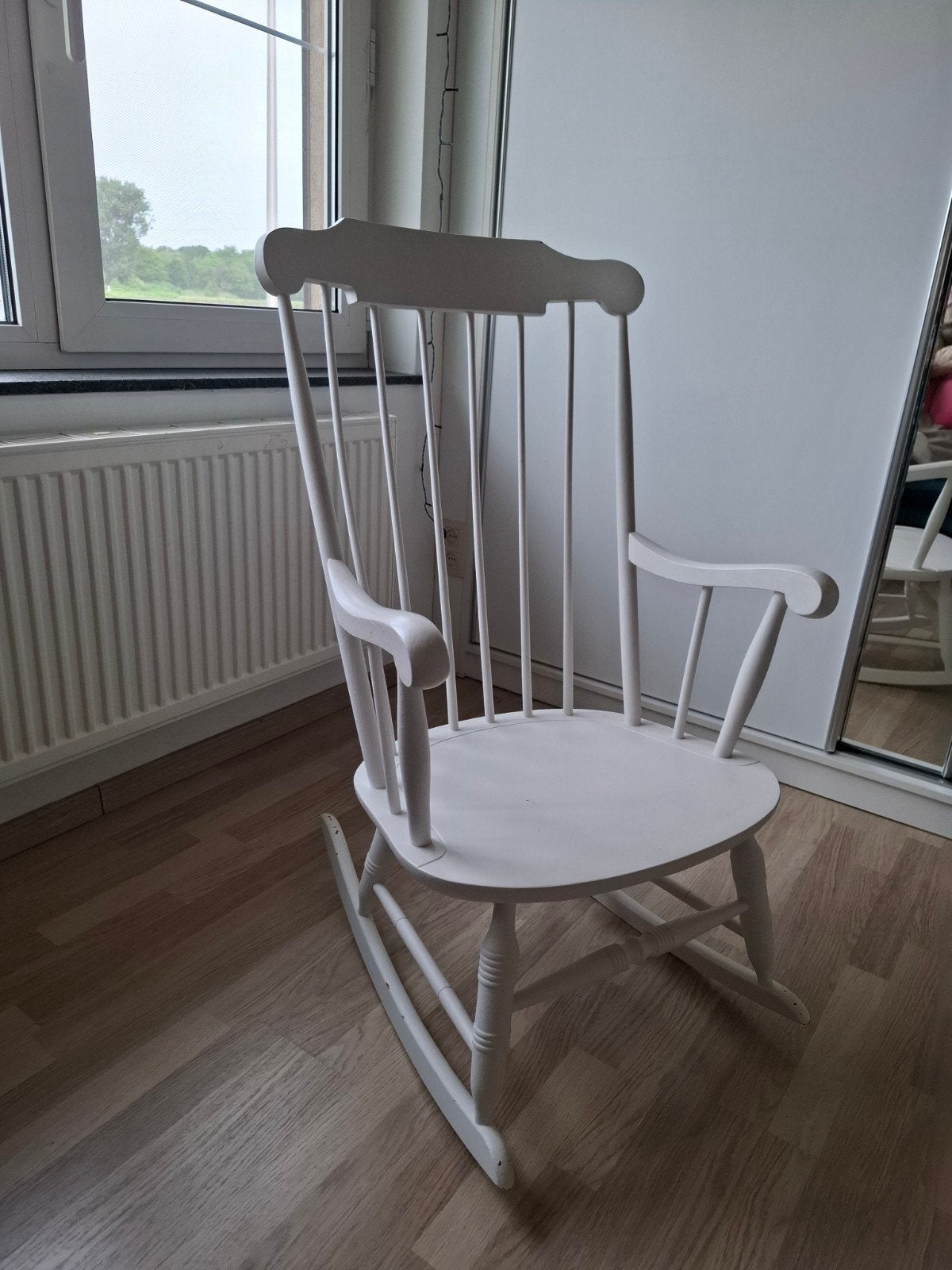 Houten schommelstoel, Ophalen, Gebruikt, Wit, Hout