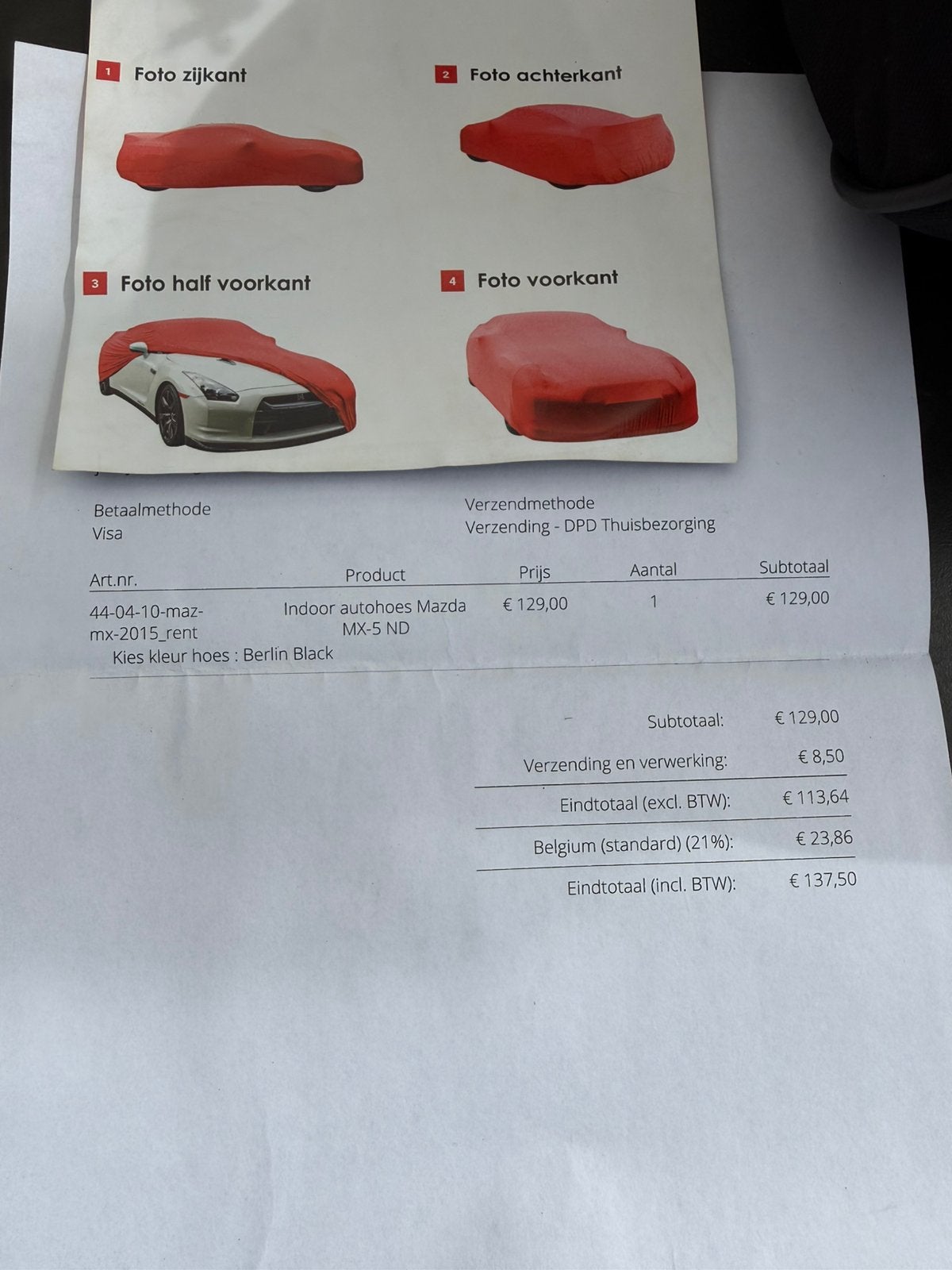 Mazda mx 5 afdekhoes, Ophalen, Nieuw