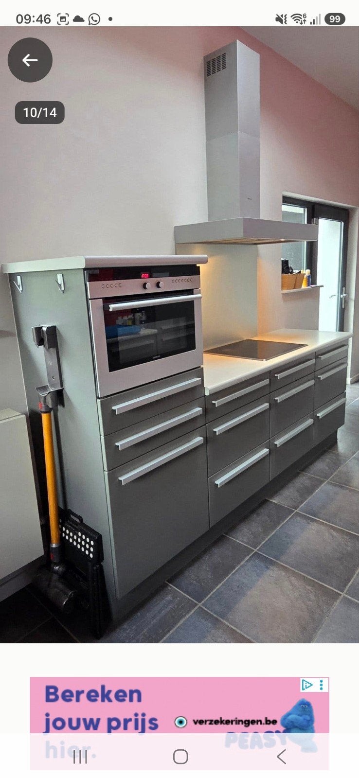 kompleet nette keuken, met toestellen, Huis en Inrichting, Ophalen, Dubbelwandige keuken, Hout, Grijs