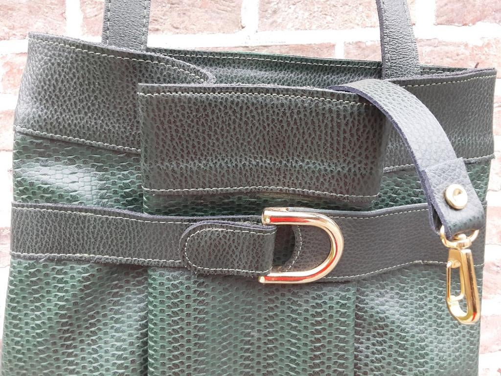 Zeer mooie groene tas model DELVAUX doe een bod., Ophalen of Verzenden, Groen