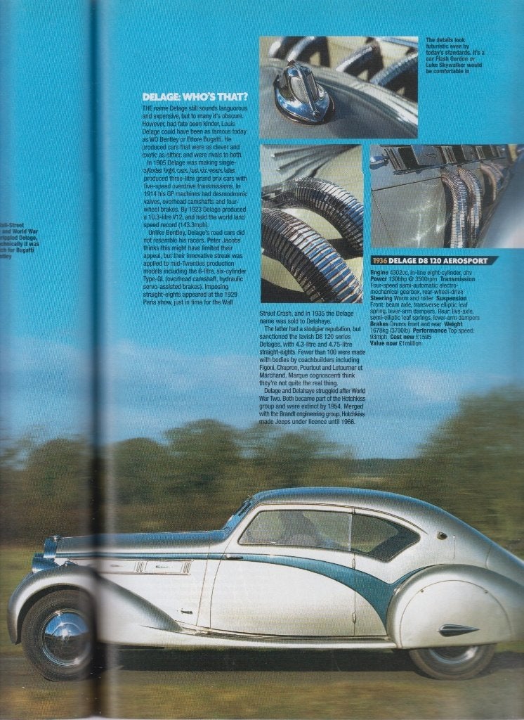 Automobile Delage D8 120 Aérosport voiture de collection, Envoi, Utilisé