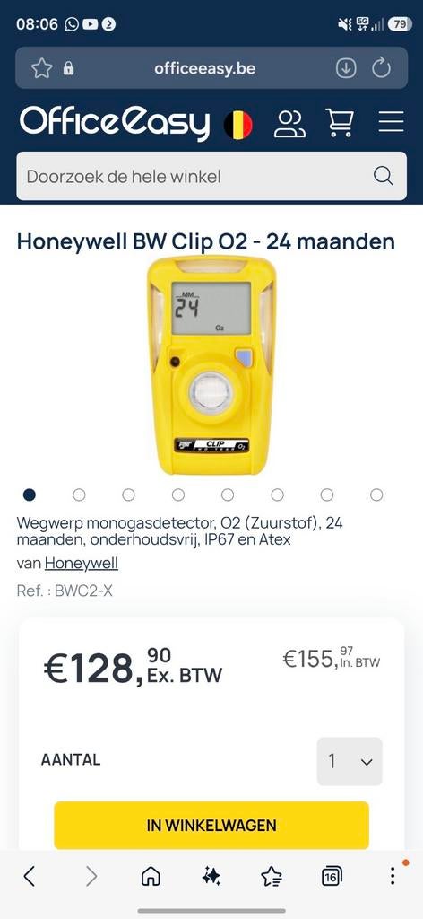 Te koop gas of zuurstof detector, Ophalen of Verzenden