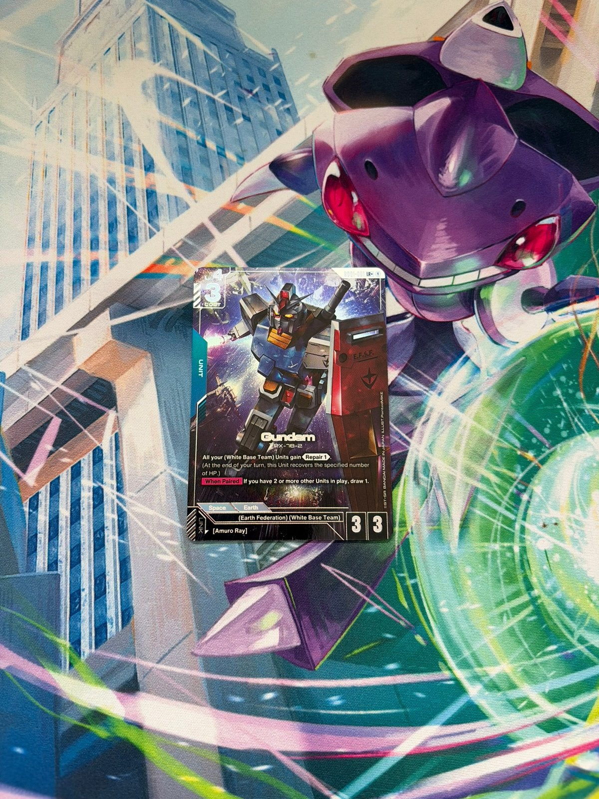 Gundam (LR+) GD01-001 Newtype Rising Foil – Gundam Card Game, Enlèvement ou Envoi, Foil