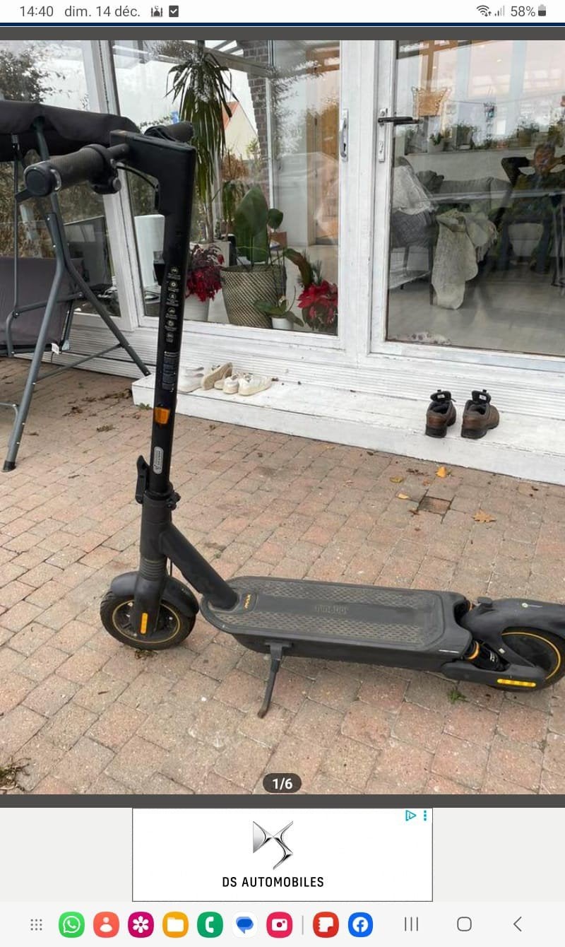 Trotinette éléctrique ninebot g2 max, Vélos & Vélomoteurs, Trottinettes, Enlèvement ou Envoi