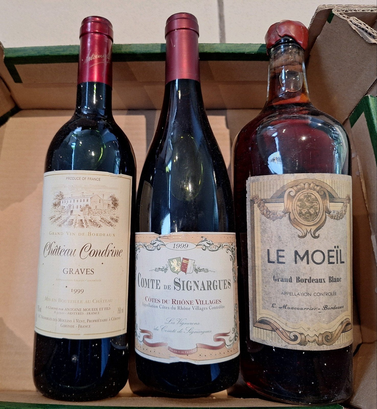 3 anciennes bouteilles de vins au choix, Enlèvement ou Envoi, Autres types