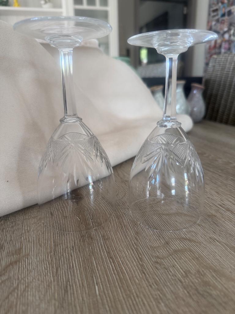 Kristallen wijnglazen, Antiek en Kunst, Antiek | Glaswerk en Kristal, Ophalen