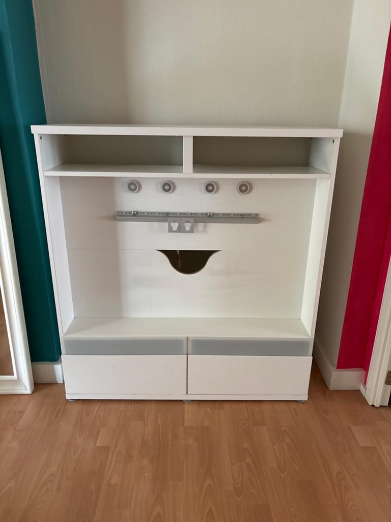 A donner : Meuble TV Besta, Ophalen, Hout, Zo goed als nieuw, Wit