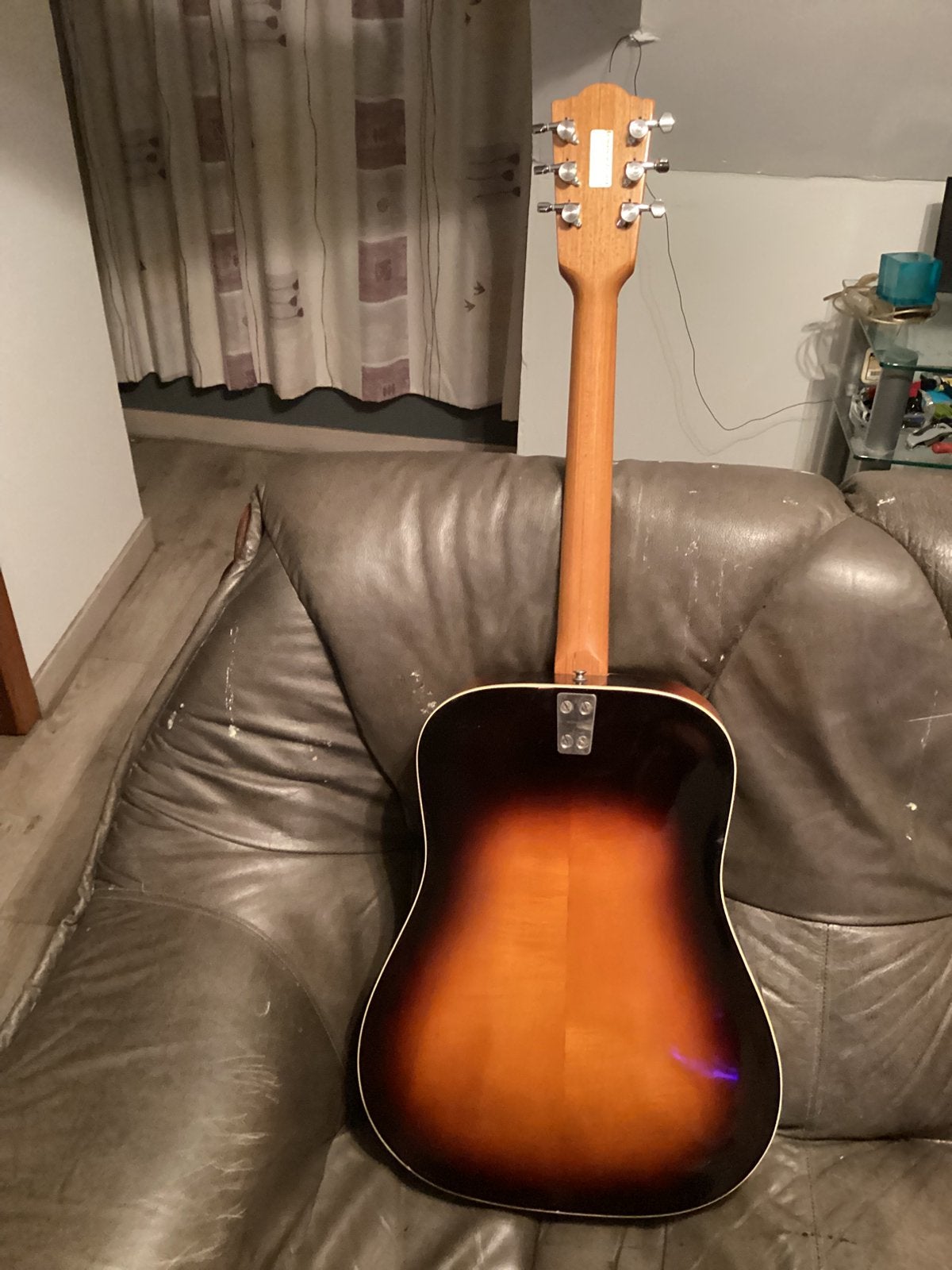 FRAMUS TEXAN Sunburst  MET LEDEREN OPBERGZAK ruil/koop, Ophalen of Verzenden, Gebruikt, Western- of Steelstringgitaar, Met koffer