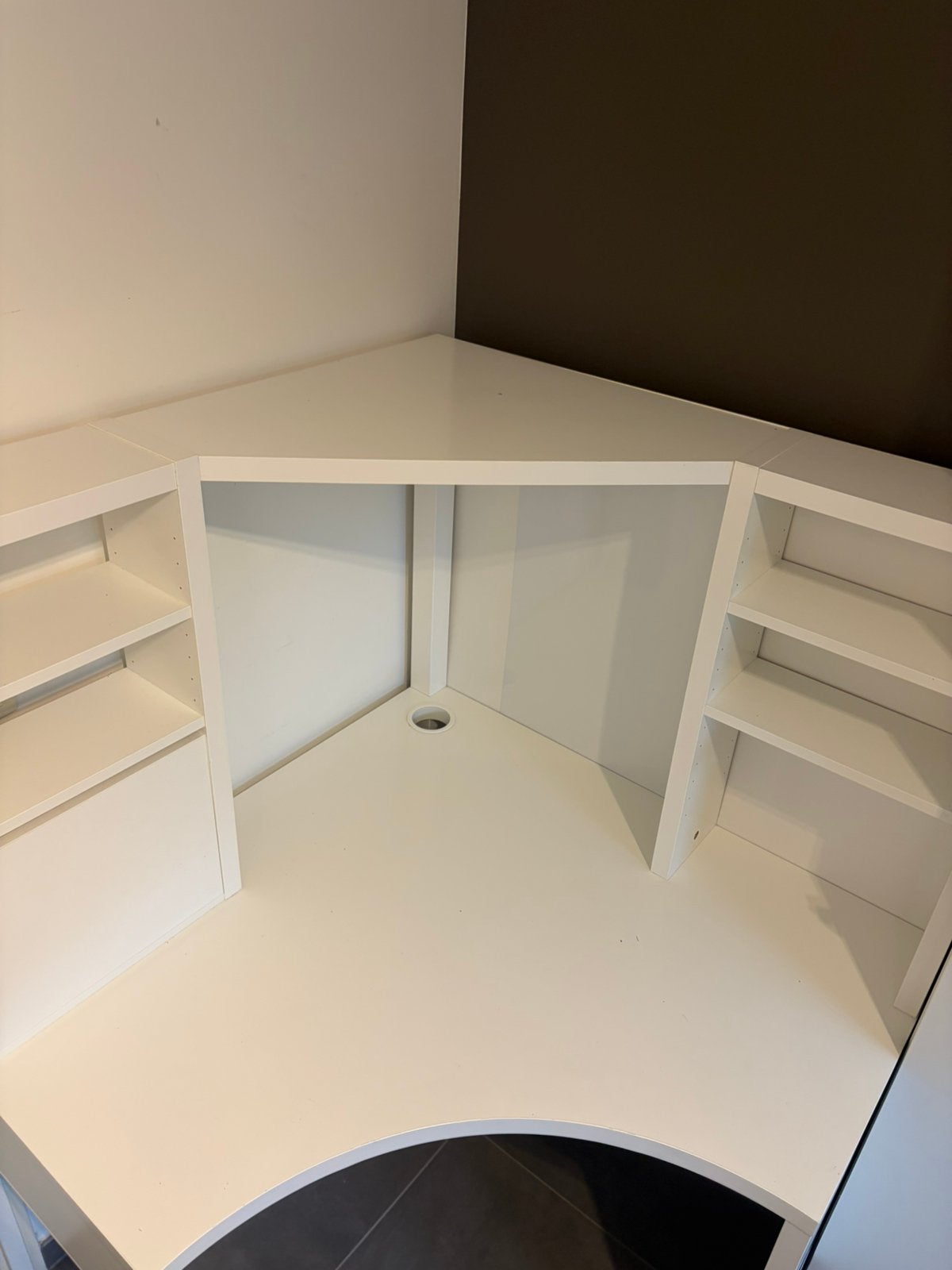 Bureau d'angle blanc, Scandinave, 100 cm, Utilisé, IKEA