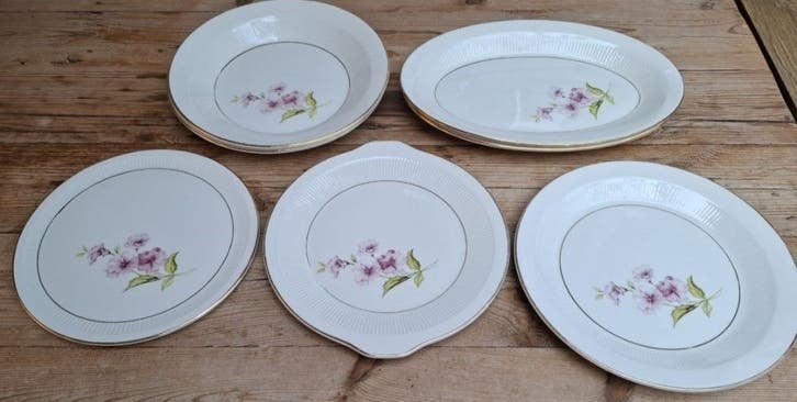 7 Vintage Franse serveerschalen, GIEN CHEVREUSE, Ophalen of Verzenden