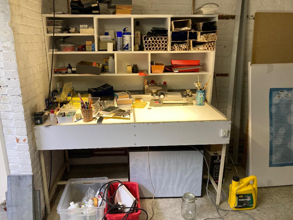 Lichtbak - opberger - bureau - werkbank, Ophalen, Gebruikt