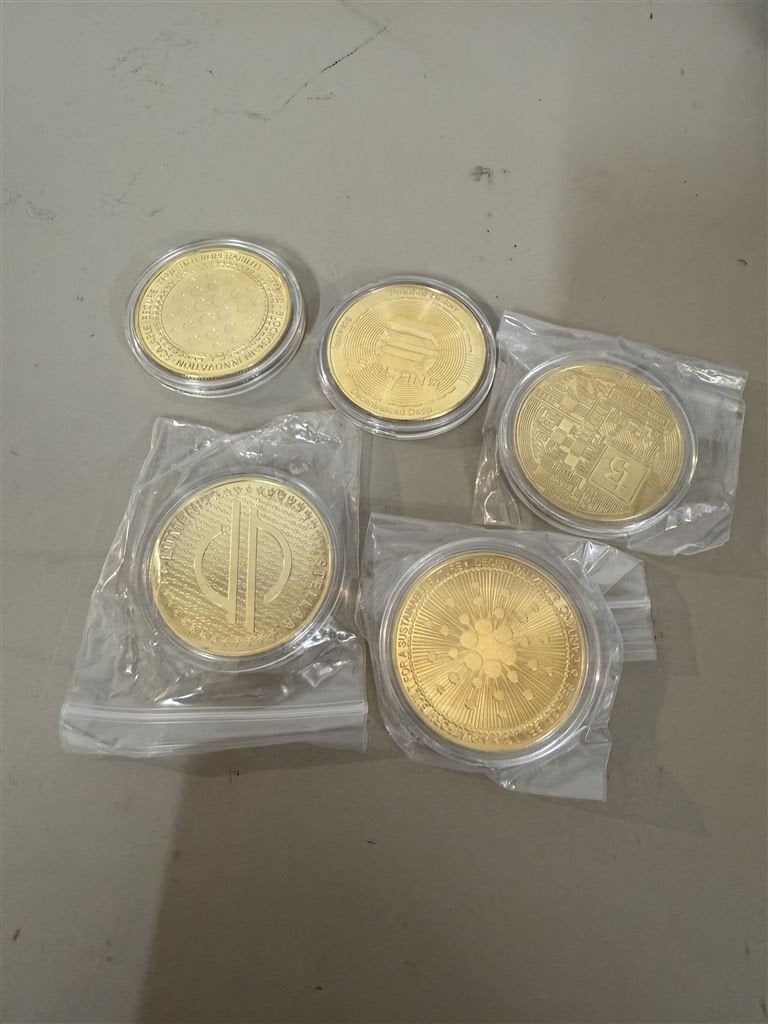 40mm Crypto Munt - Bitcoin, Ethereum, Ripple, Dogecoin - Gou, Ophalen of Verzenden