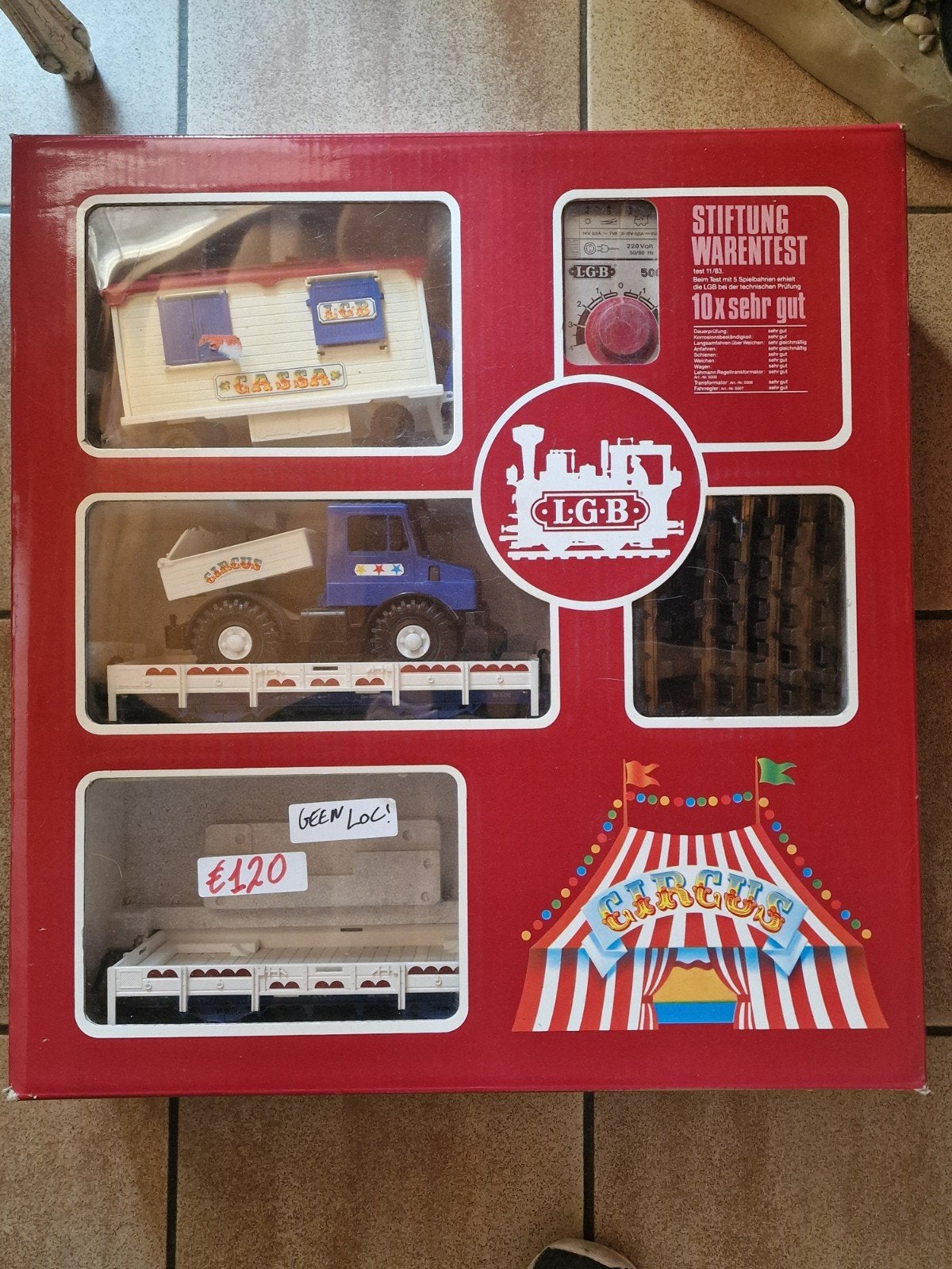 LGB circusset: trafo, 12 sporen, 2 wagons, figuur, kassa, .., Hobby en Vrije tijd, Ophalen, Gelijkstroom, LGB, Analoog