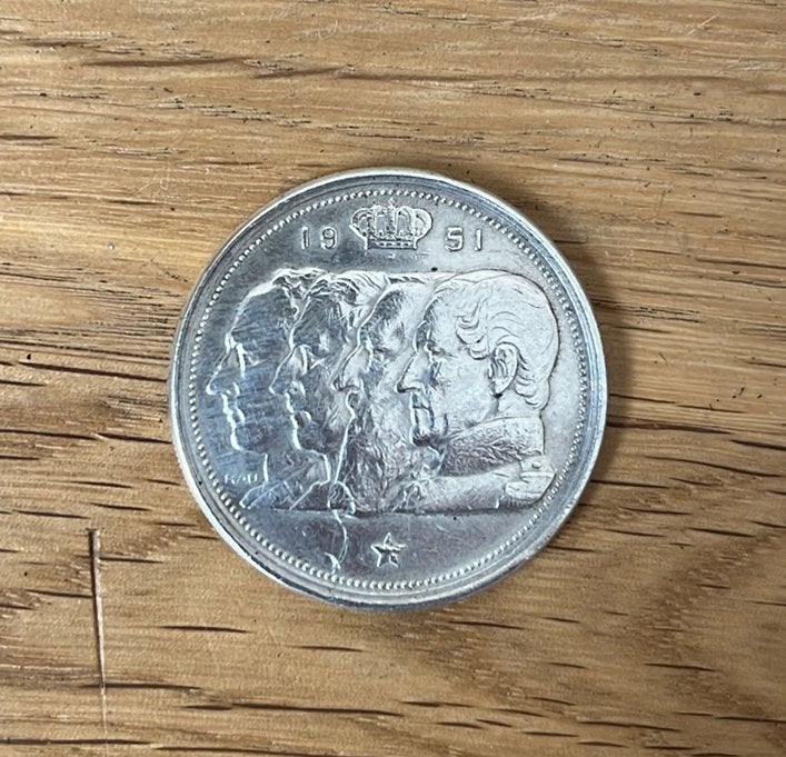 1 zilveren munt 100 Belg. Frank, Ophalen of Verzenden, Losse munt