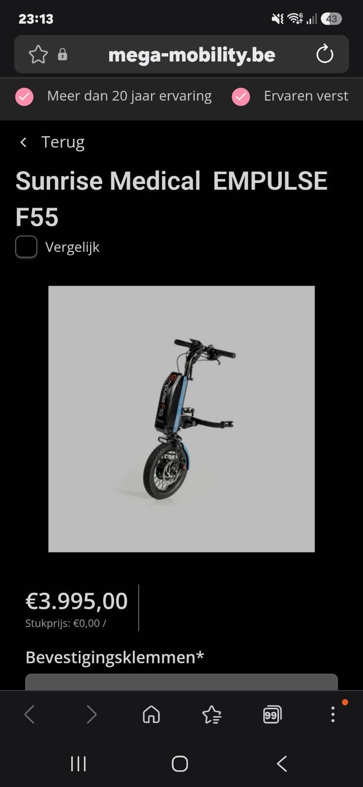 scooter voor aan rolstoel, Ophalen