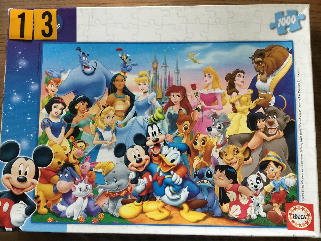 Puzzel Educa 1000 stukjes Disney, Hobby en Vrije tijd, Ophalen of Verzenden, 500 t/m 1500 stukjes, Gebruikt, Legpuzzel