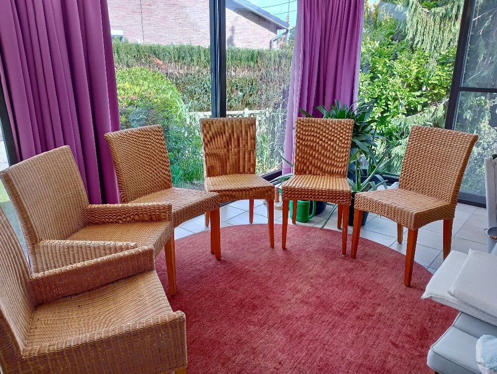 6 rieten stoelen, Ophalen, Gebruikt, Overige kleuren, Klassiek