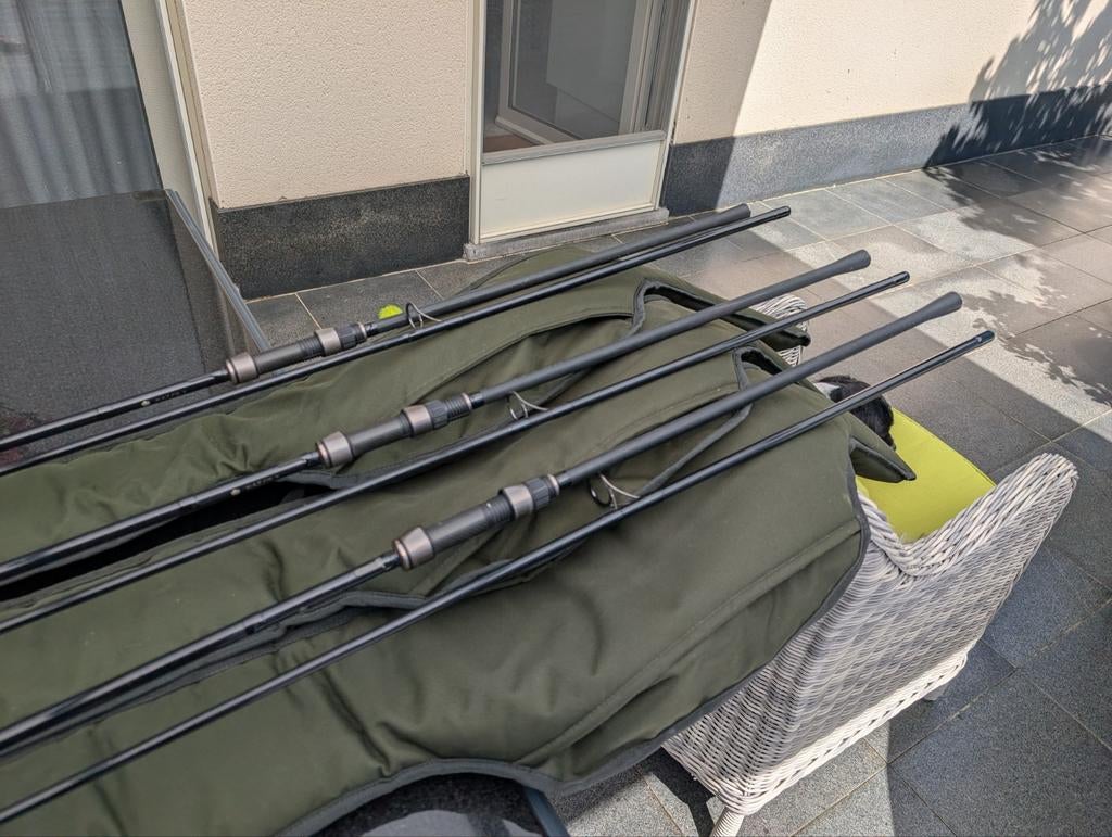 3 karperhengels JRC 12ft 2,75lbs met 3 single jackets jrc, Watersport en Boten, Ophalen