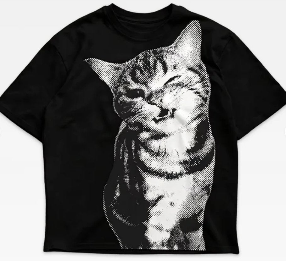 Schattige Katten T-shirts zwart  Y2K volwassenen maten, Enlèvement ou Envoi, Neuf