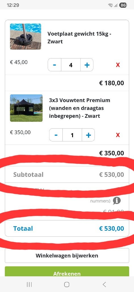 Vouwtent + zijwanden + draagtas + 4 voetplaten 530€ => 350€, Tente de réception, Pliable, Moins de 4 mètres, Comme neuf