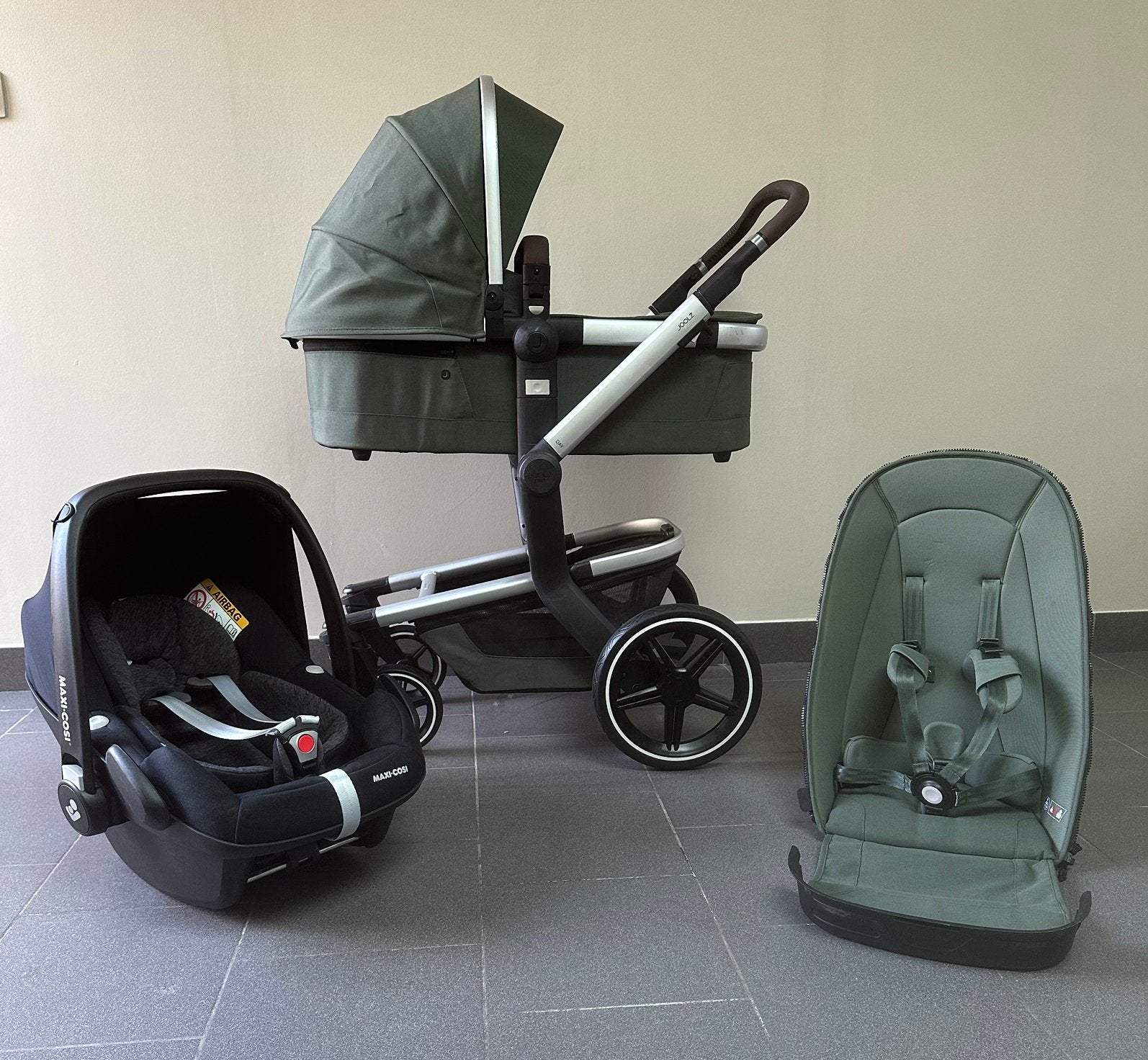 Joolz Day+ Marvellous Green 3 in 1 - COMPLEET, Kinderen en Baby's, Kinderwagens en Combinaties, Ophalen, Zo goed als nieuw, Kinderwagen