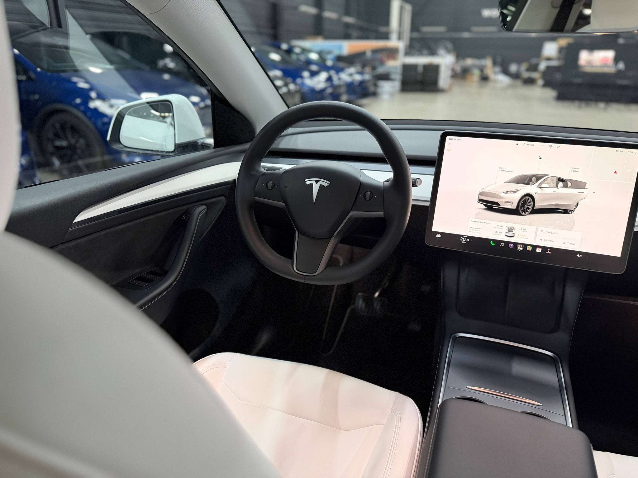 Tesla Model Y MODEL Y LONG RANGE RWD - HW4 - 20" INDUCTION -, Auto's, Achterwielaandrijving, Gebruikt, 600 km, Wit