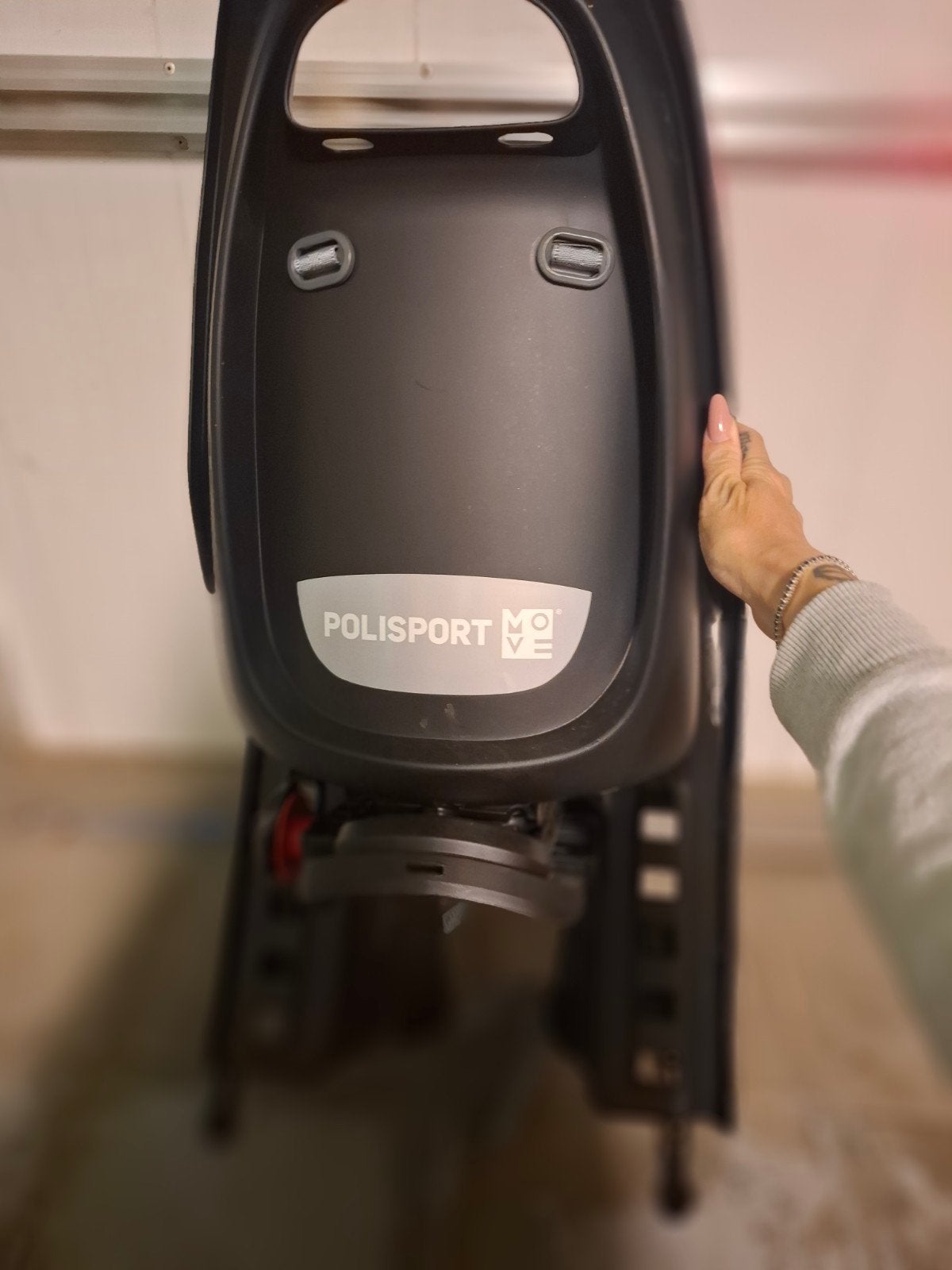 Polisport Move kinderfietsstoeltje achterop – compleet, Fietsen en Brommers, Ophalen, Zo goed als nieuw, Achterzitje, Polisport move