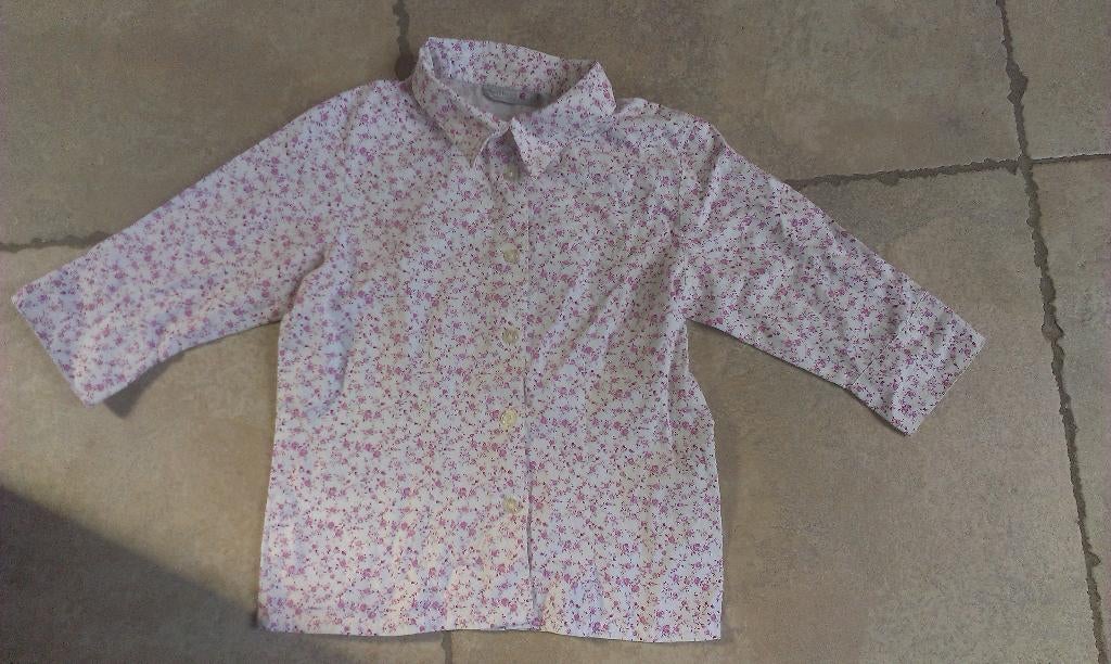 Roze bloemetjes bloes mt 128 (zie foto's), Kinderen en Baby's, Kinderkleding | Maat 128, Meisje, H&M, Overhemd of Blouse, Ophalen of Verzenden