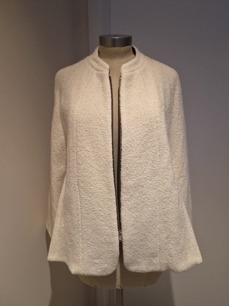 Zara Woman cape-jasje bouclé écru met rits, maat S, Vêtements | Femmes, Enlèvement ou Envoi, Comme neuf, Blanc, Zara