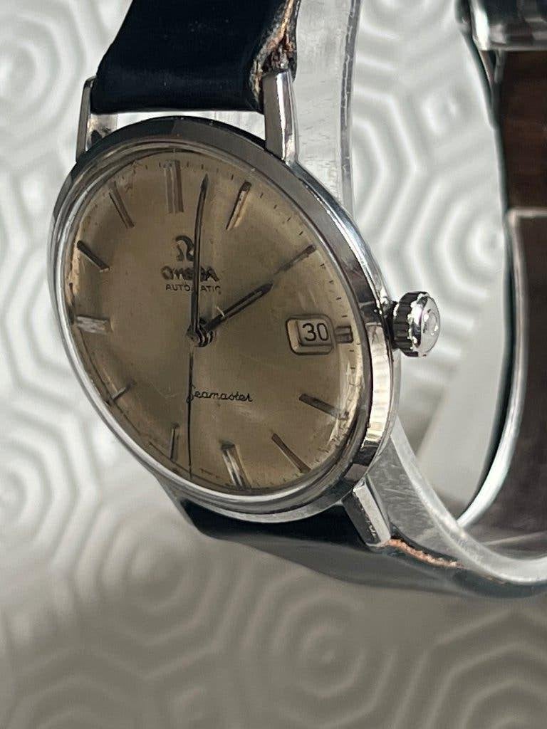 omega seamaster acier automatique, Montre-bracelet, Enlèvement ou Envoi, Cuir, Acier