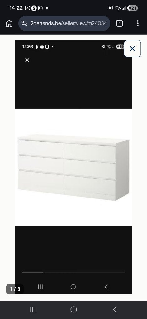 Ladekast Ikea, Ophalen, Overige materialen, 5 laden of meer, 150 tot 200 cm
