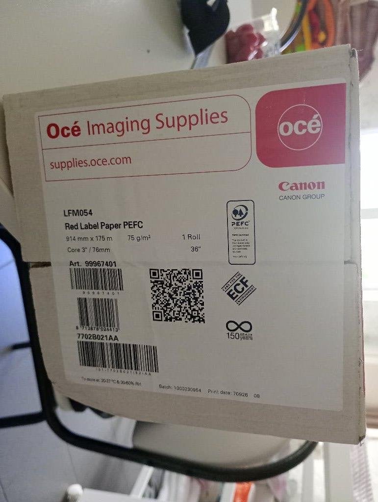 Canon Océ Red Label LFM054 Plotterpapier - 914mm x 175m, Ophalen