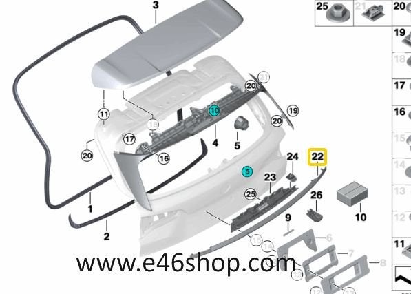 Sierlijst achterklep X7 G07 oe 51137453910 nieuw, Neuf, -, -, Enlèvement ou Envoi