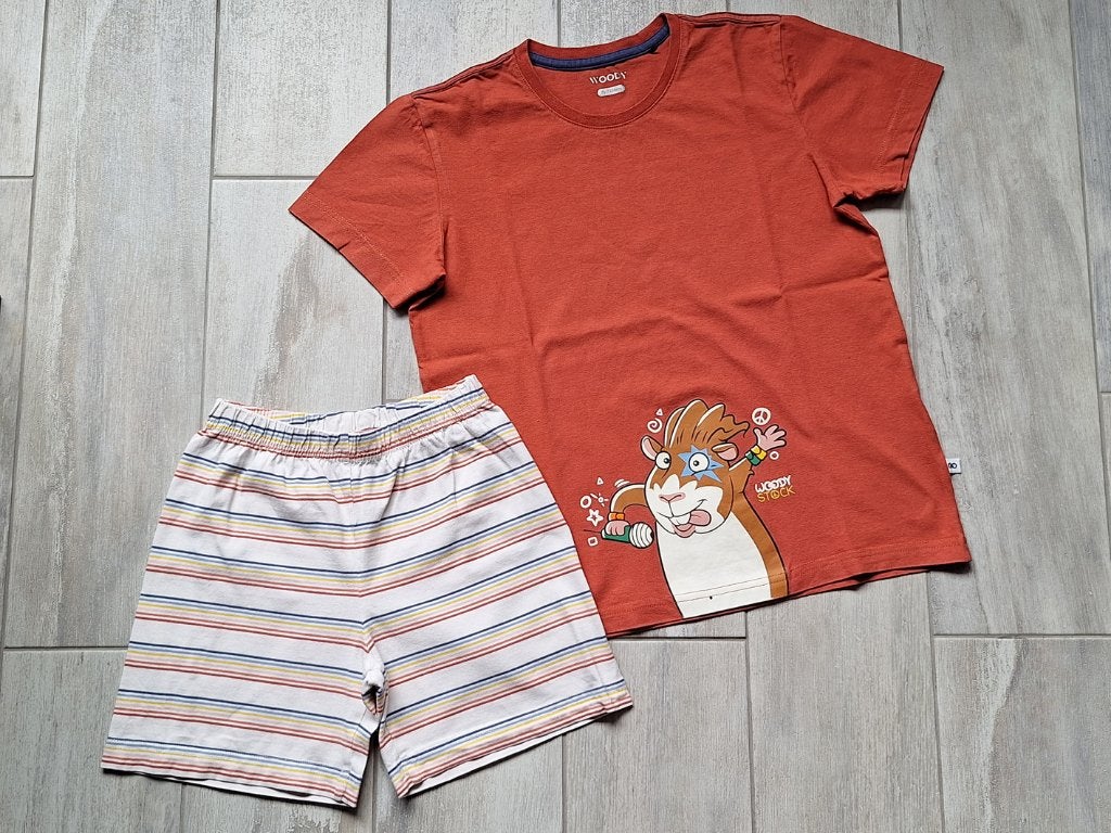 ★ M128 - Woody zomerpyjama thema cavia, Nacht- of Onderkleding, Gebruikt, Ophalen of Verzenden, Jongen