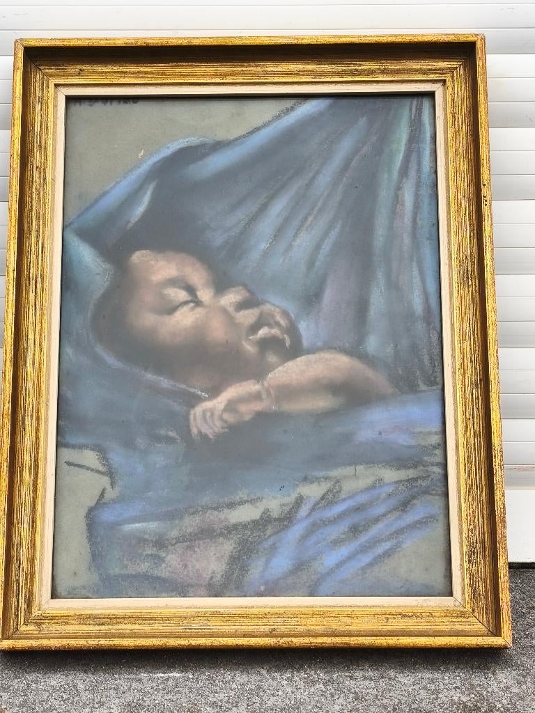 Pastel enfant signe Alfred duriau, Antiquités & Art, Enlèvement ou Envoi