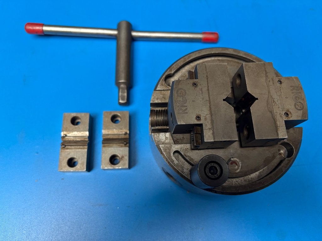 Mandrin RICO 125 mm avec jeu de mors de serrage, Bricolage & Construction, Enlèvement ou Envoi, Neuf, Tour à métaux