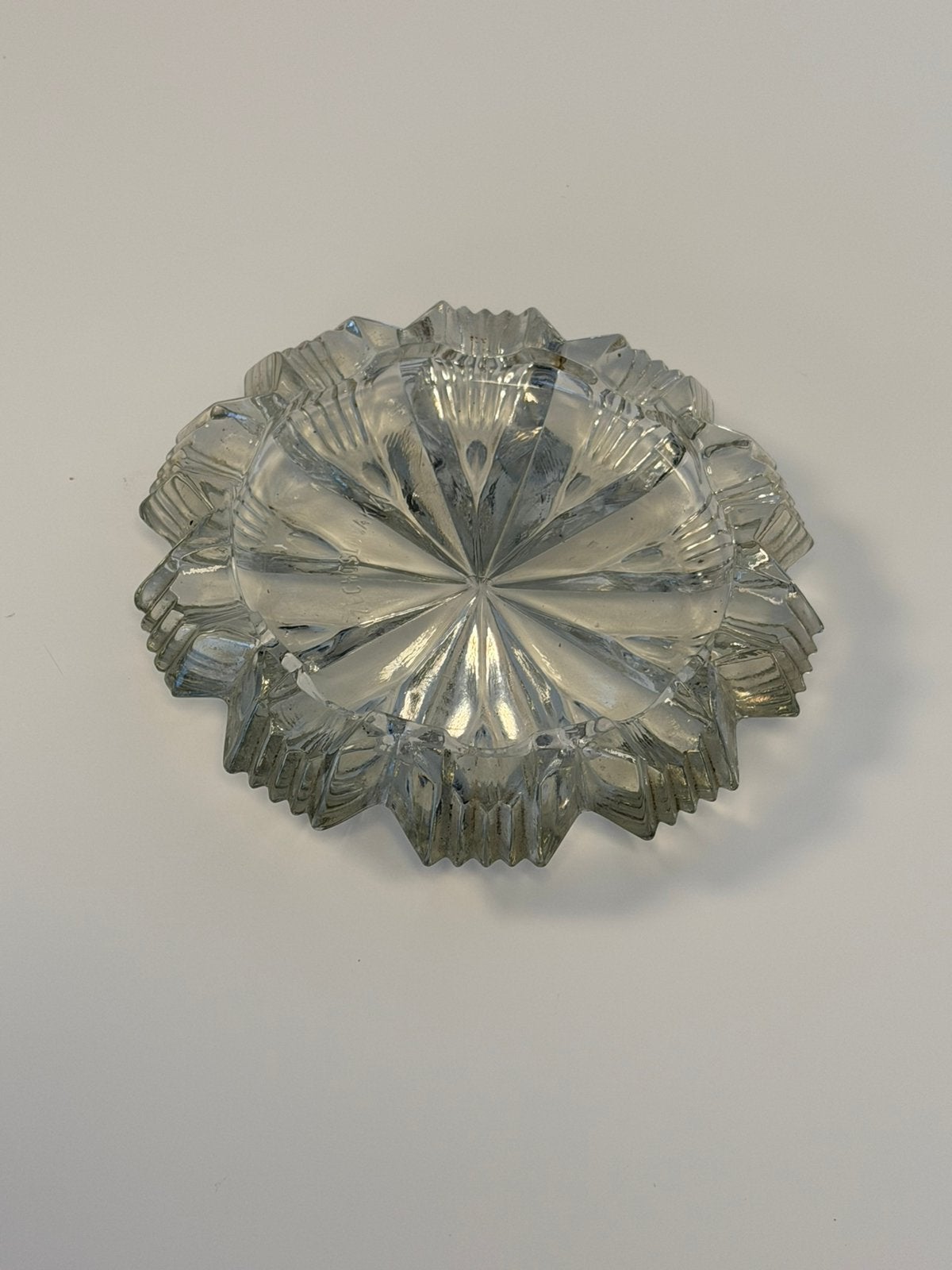 Vintage Kristallen Kristal Asbak Tsjechoslowakije 15 cm MCM, Verzamelen, Ophalen of Verzenden, Zo goed als nieuw, Asbak