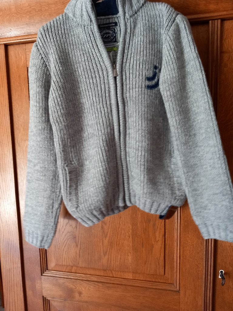 JN JOY - gilet gris - col montant - L.M. - taille 12 ans, Envoi, Comme neuf, JN JOY, Garçon