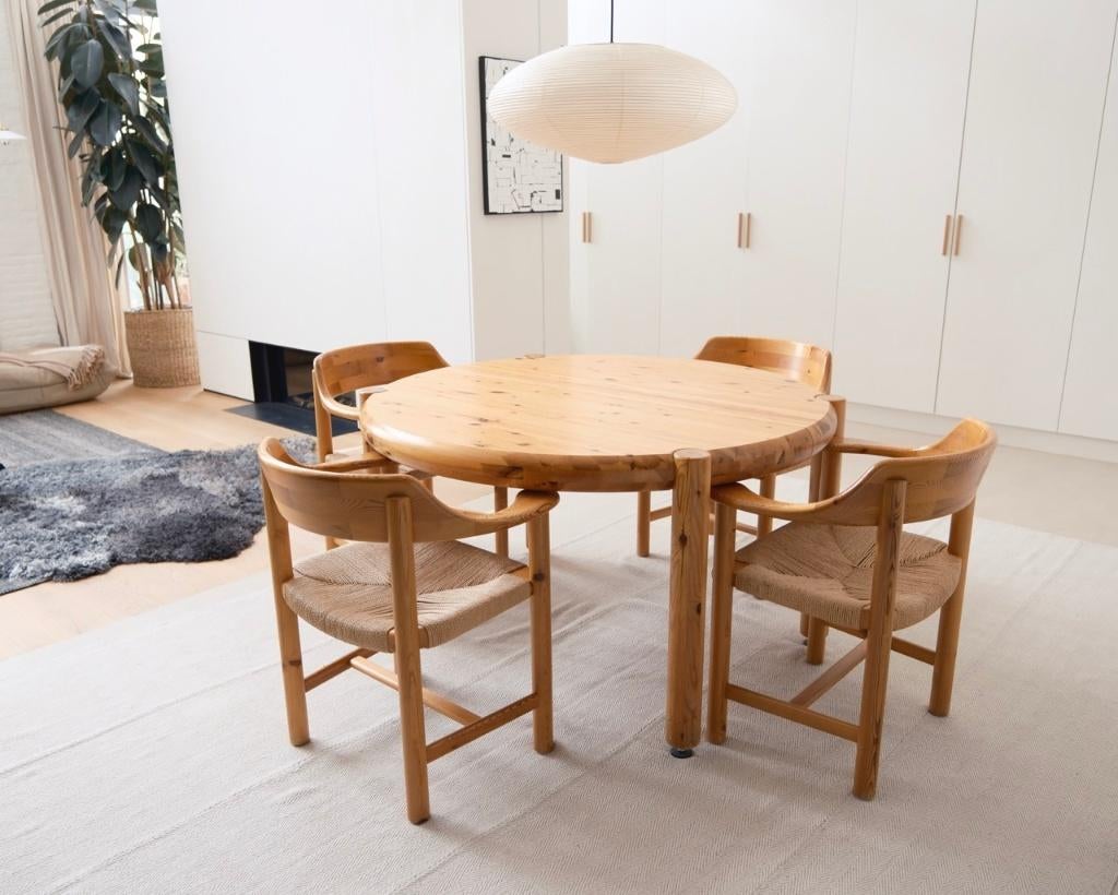 Rainer Daumiller - Uitschuifbare ronde tafel met 6 stoelen., Ophalen, Gebruikt, 100 tot 150 cm, Vijf personen of meer