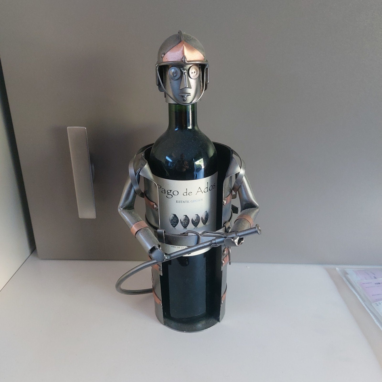 Pompier en fer pour bouteille de vin, Statue, Enlèvement ou Envoi, Homme, Argent