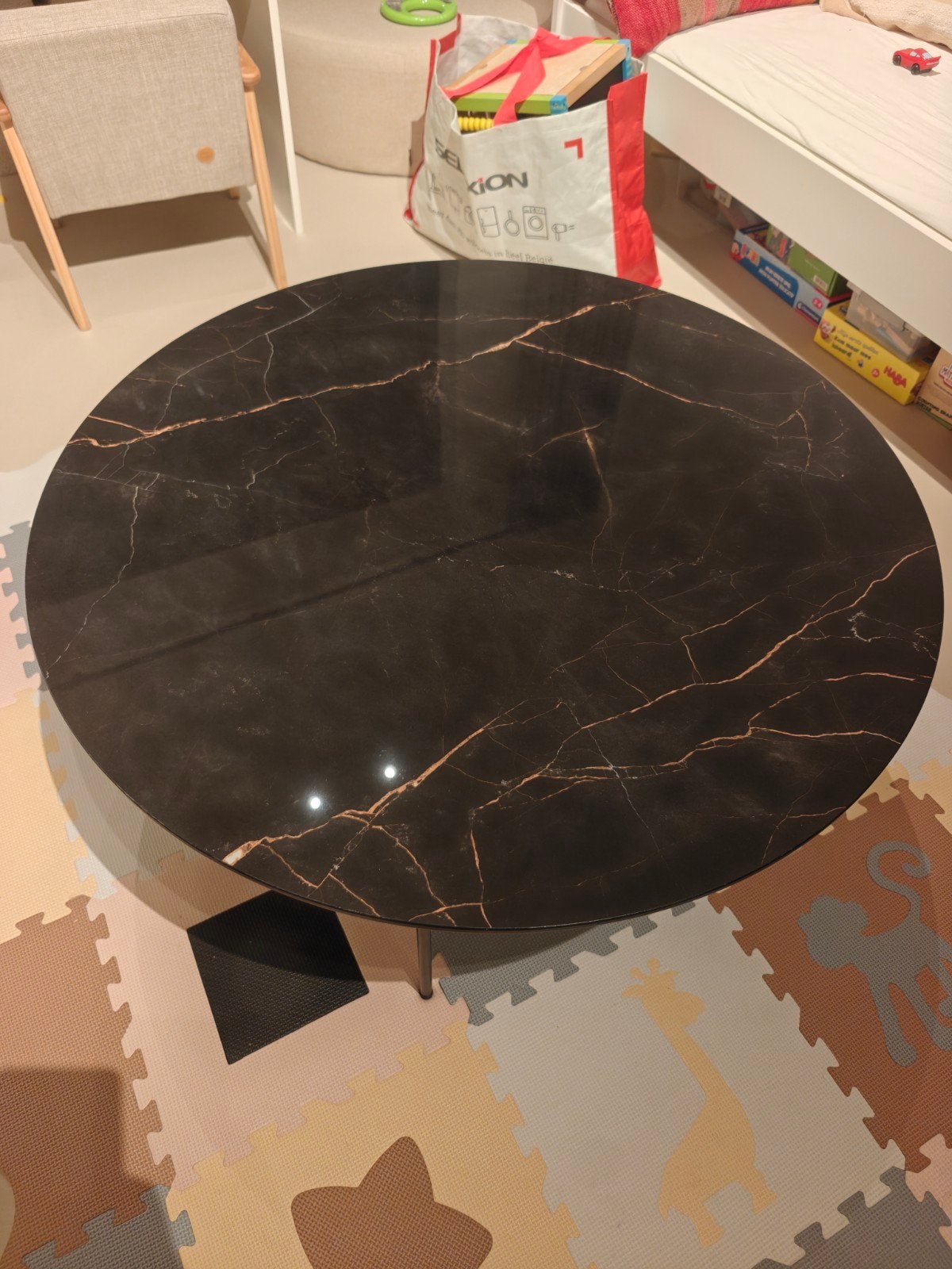 Salontafel rond, Huis en Inrichting, Ophalen, Zo goed als nieuw, Rond, 50 tot 100 cm
