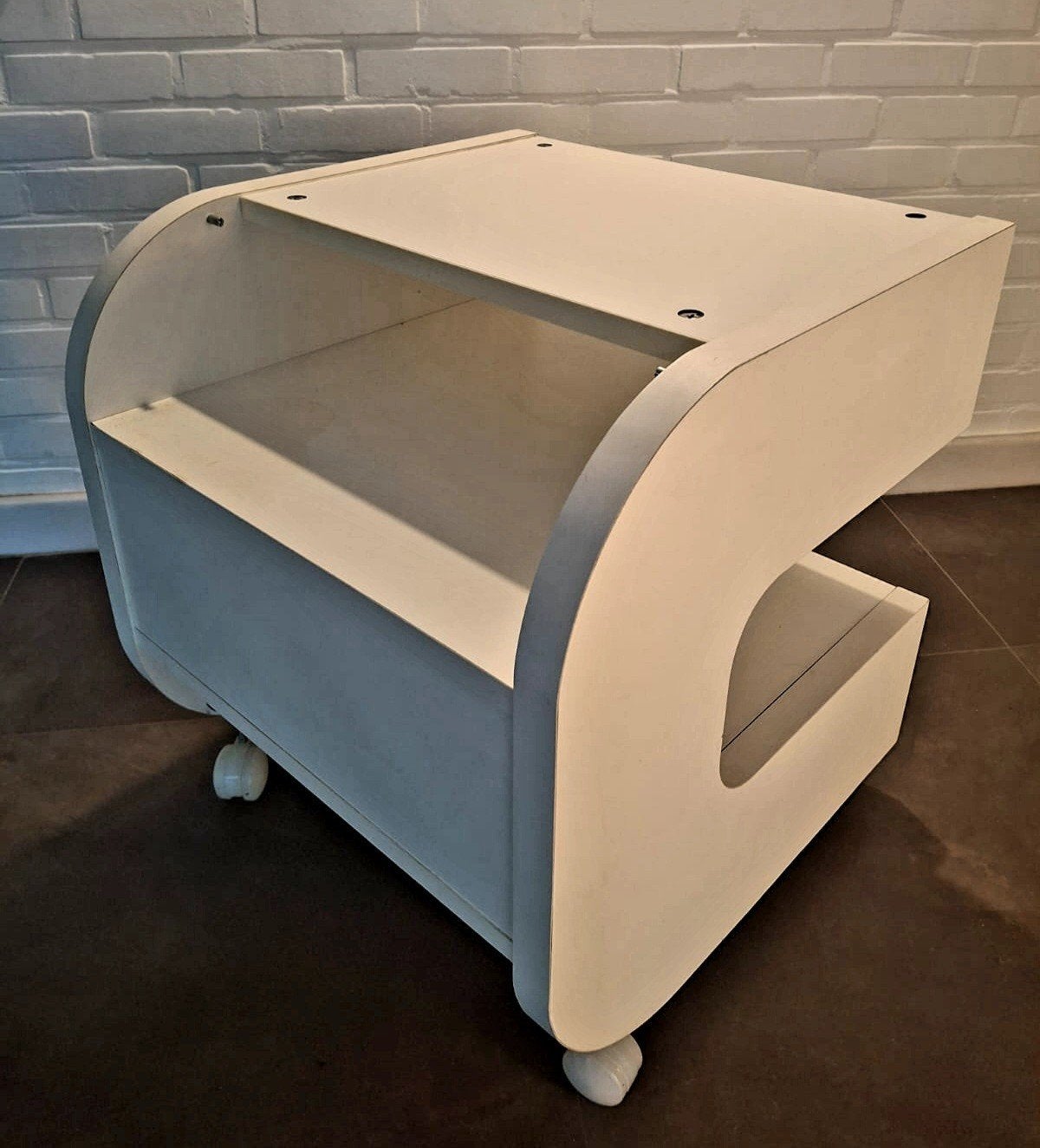 vintage bijzettafel Ikea Ilen  Serie. Space age wit, Huis en Inrichting, Ophalen