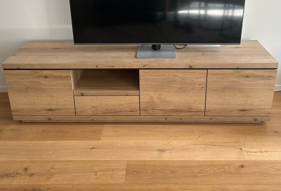 Meuble TV en aspect bois — comme neuf, 25 à 50 cm, Moins de 100 cm, 150 à 200 cm, Comme neuf