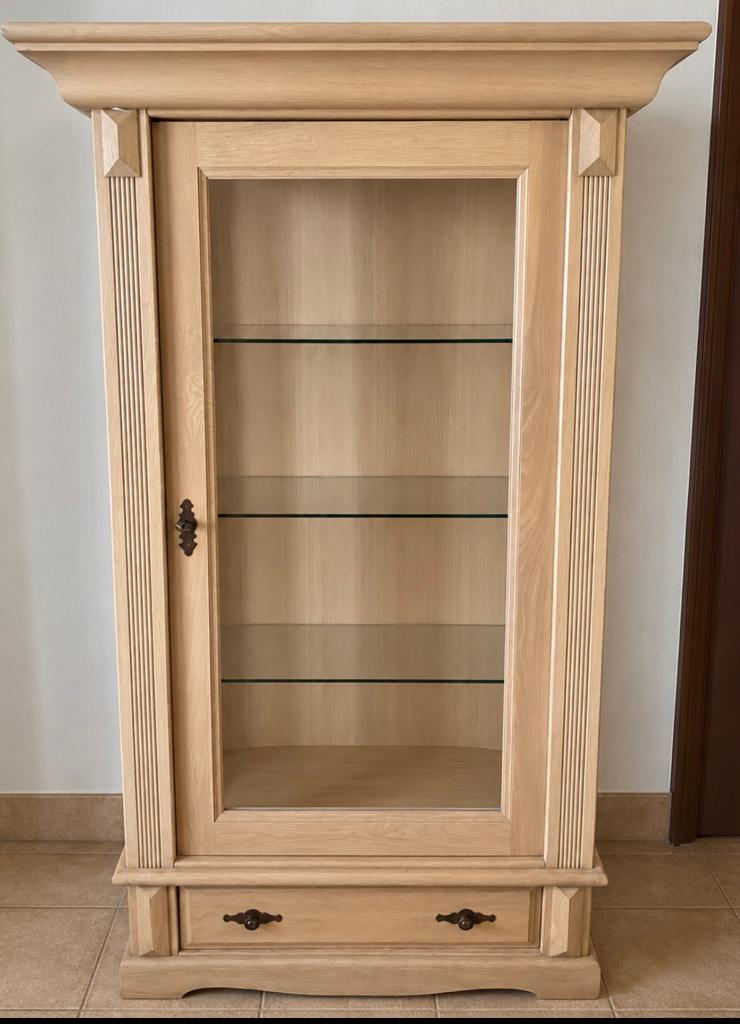 Eikenhouten vitrinekast, Ophalen, Gebruikt, Eikenhout, Met deur(en)