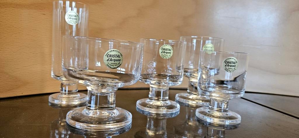Retro glazen-set, cristal d'Arques,, Ophalen of Verzenden